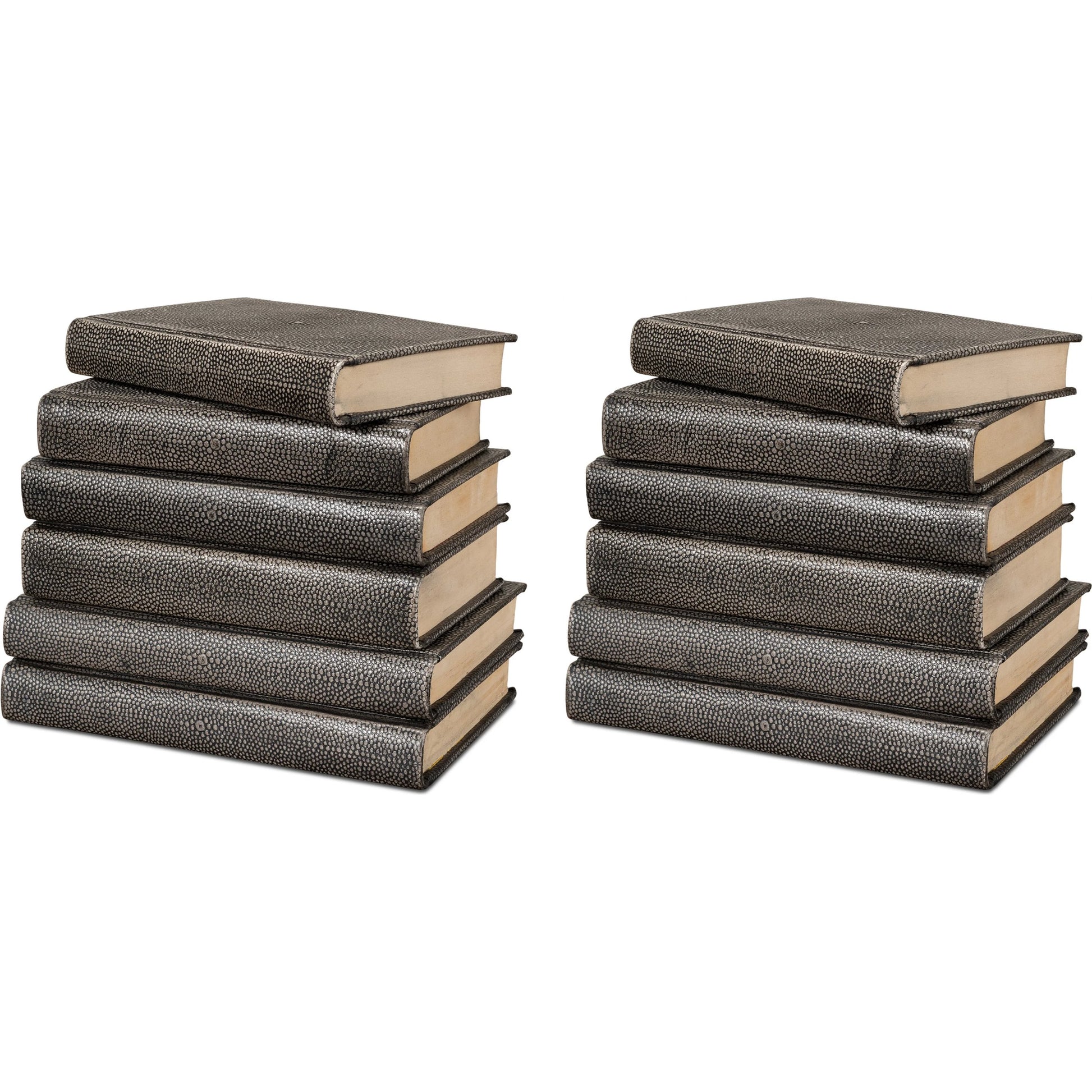 Shagreen Books by Sarreid Ltd.. Made from shagreen leather, paper in a eclectic & global style.