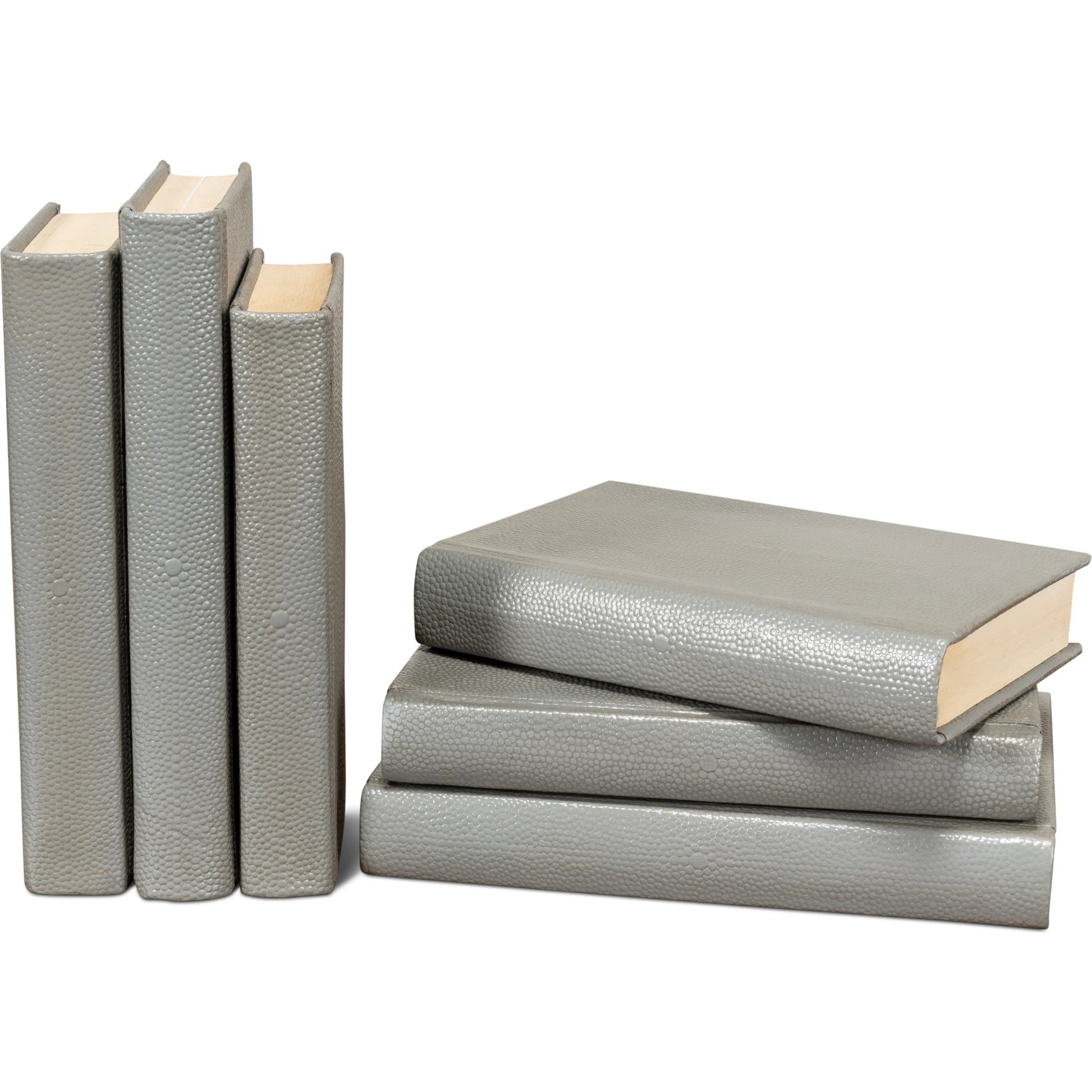 Shagreen Books by Sarreid Ltd.. Made from shagreen leather, paper in a eclectic & global style.