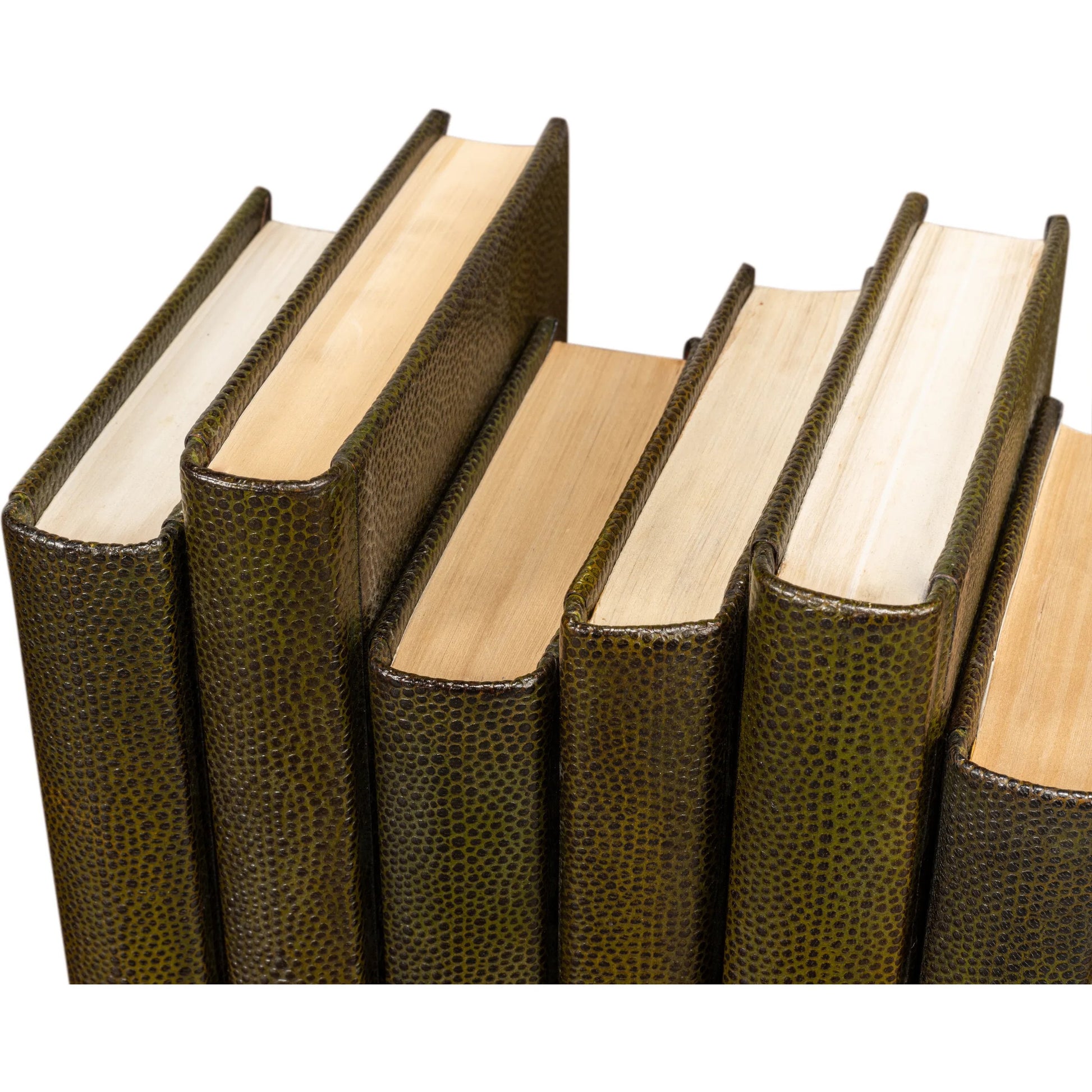 Shagreen Books by Sarreid Ltd.. Made from shagreen leather, paper in a eclectic & global style.