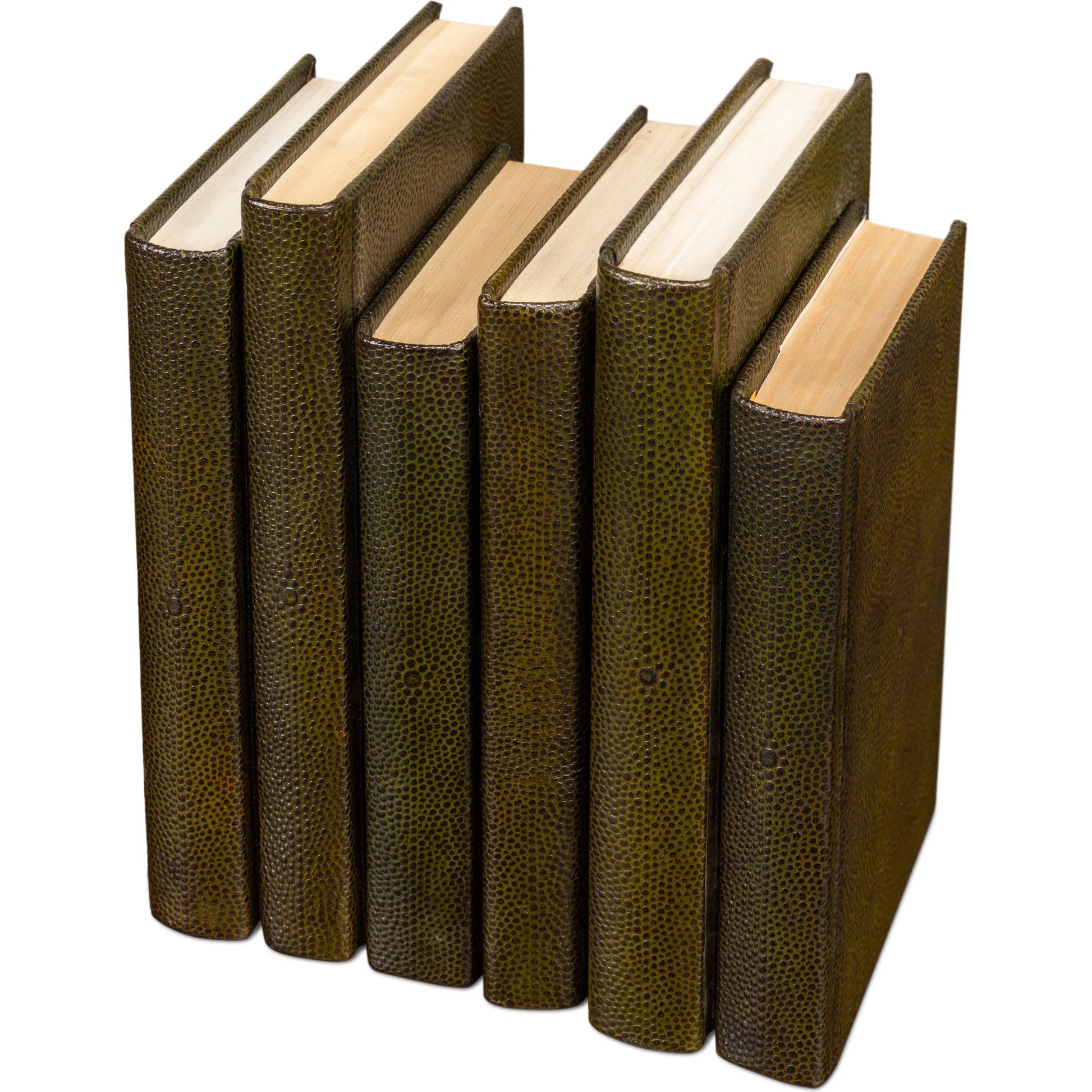 Shagreen Books by Sarreid Ltd.. Made from shagreen leather, paper in a eclectic & global style.