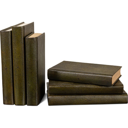 Shagreen Books by Sarreid Ltd.. Made from shagreen leather, paper in a eclectic & global style.