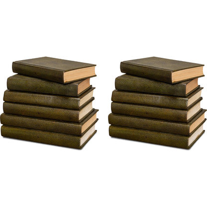 Shagreen Books by Sarreid Ltd.. Made from shagreen leather, paper in a eclectic & global style.