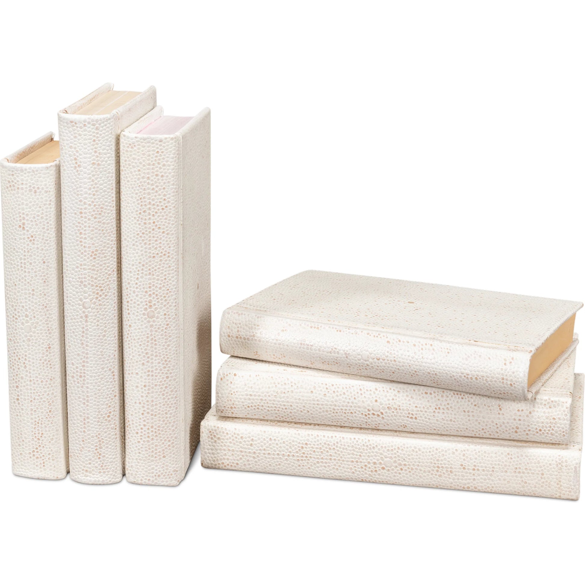 Shagreen Books by Sarreid Ltd.. Made from shagreen leather, paper in a eclectic & global style.