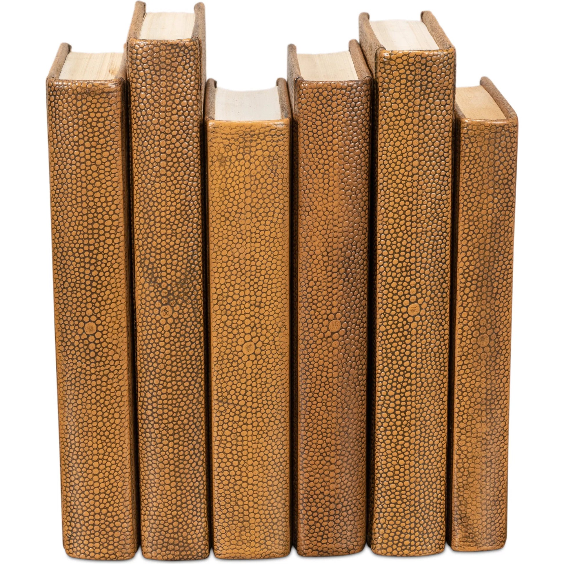 Shagreen Books by Sarreid Ltd.. Made from shagreen leather, paper in a eclectic & global style.