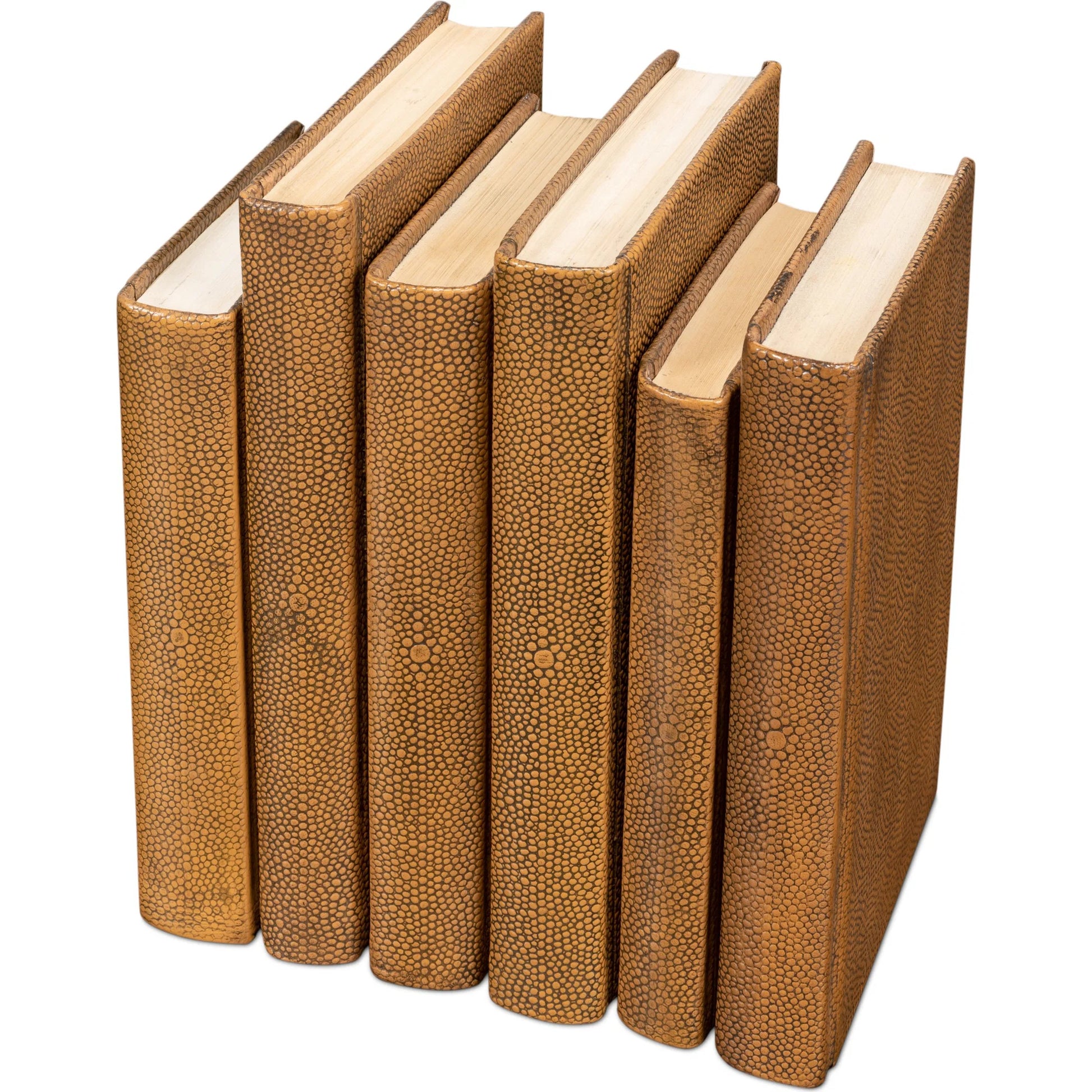 Shagreen Books by Sarreid Ltd.. Made from shagreen leather, paper in a eclectic & global style.