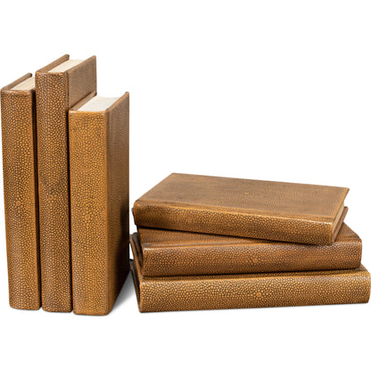 Shagreen Books by Sarreid Ltd.. Made from shagreen leather, paper in a eclectic & global style.