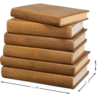Shagreen Books by Sarreid Ltd.. Made from shagreen leather, paper in a eclectic & global style.