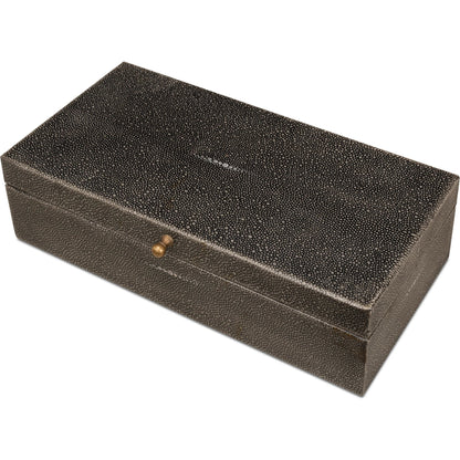 Gastsburg Shagreen Box (Set of 2) by Sarreid Ltd.. Made from leather, paper liner in a eclectic & global style.