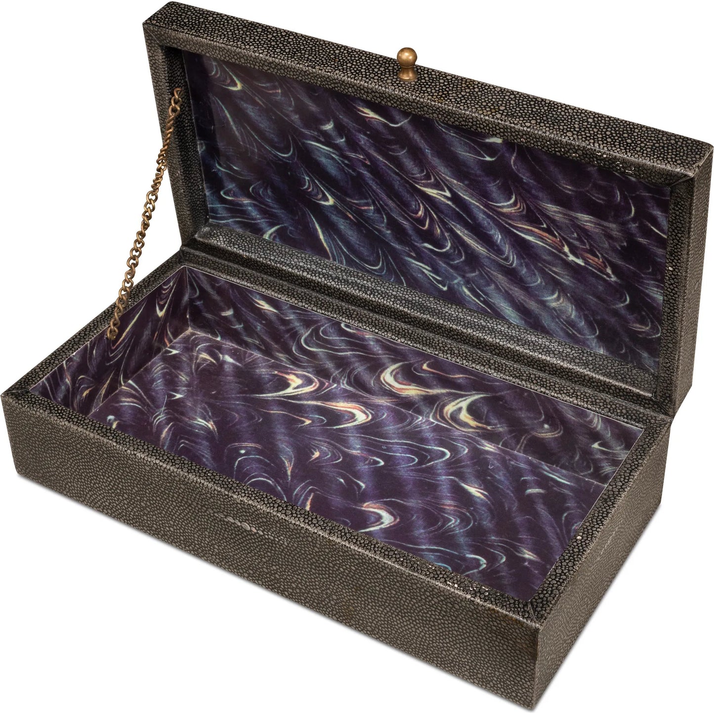 007 SI-2238638 | Additional Silo | Gastsburg Shagreen Box (Set of 2) by Sarreid Ltd.. Made from leather, paper liner in a eclectic & global style.