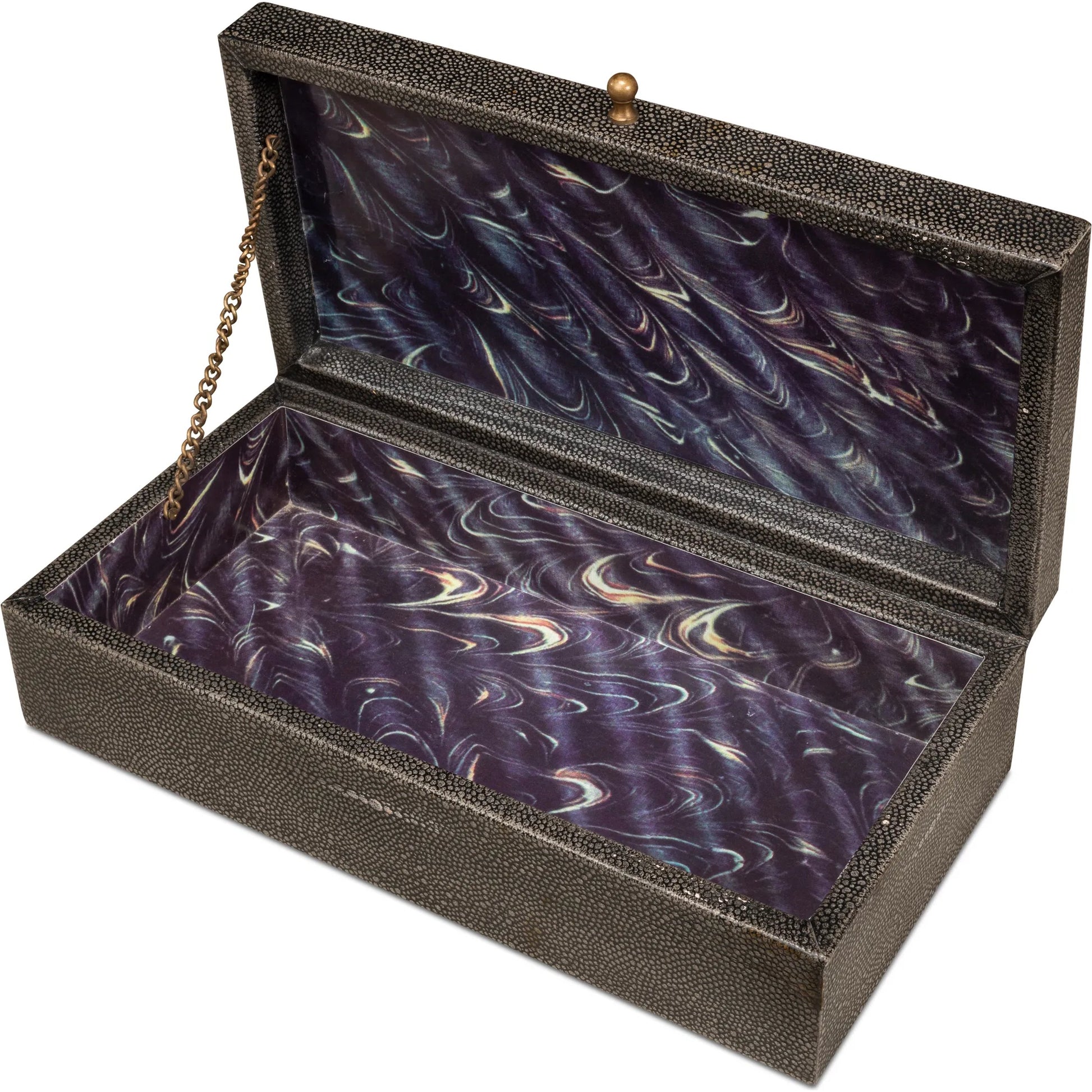 Gastsburg Shagreen Box (Set of 2) by Sarreid Ltd.. Made from leather, paper liner in a eclectic & global style.