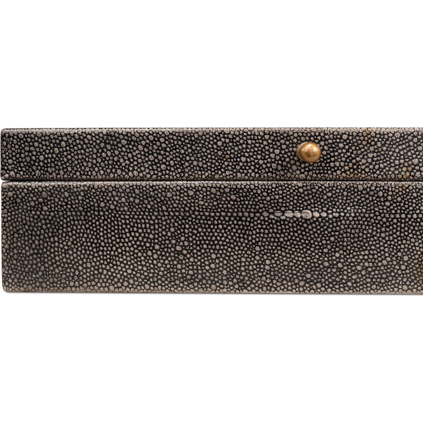 059 SI-2238638 | Closeup | Gastsburg Shagreen Box (Set of 2) by Sarreid Ltd.. Made from leather, paper liner in a eclectic & global style.