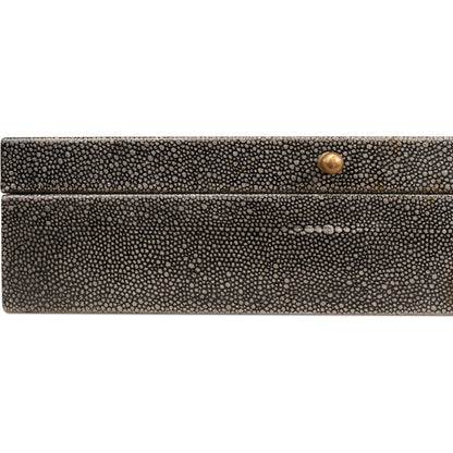 Gastsburg Shagreen Box (Set of 2) by Sarreid Ltd.. Made from leather, paper liner in a eclectic & global style.