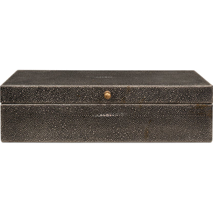 Gastsburg Shagreen Box (Set of 2) by Sarreid Ltd.. Made from leather, paper liner in a eclectic & global style.