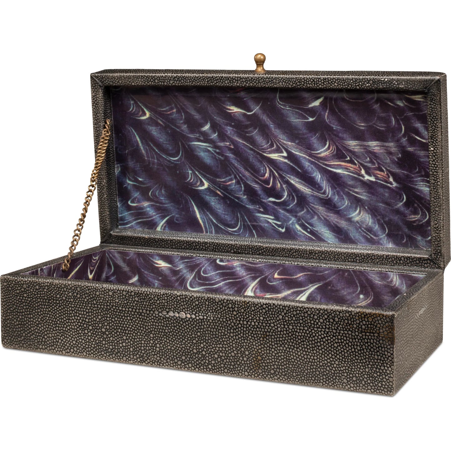 009 SI-2238638 | Additional Silo | Gastsburg Shagreen Box (Set of 2) by Sarreid Ltd.. Made from leather, paper liner in a eclectic & global style.