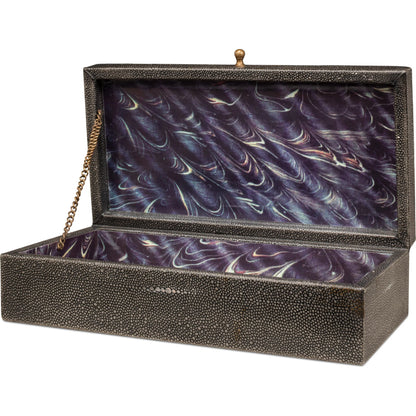 Gastsburg Shagreen Box (Set of 2) by Sarreid Ltd.. Made from leather, paper liner in a eclectic & global style.