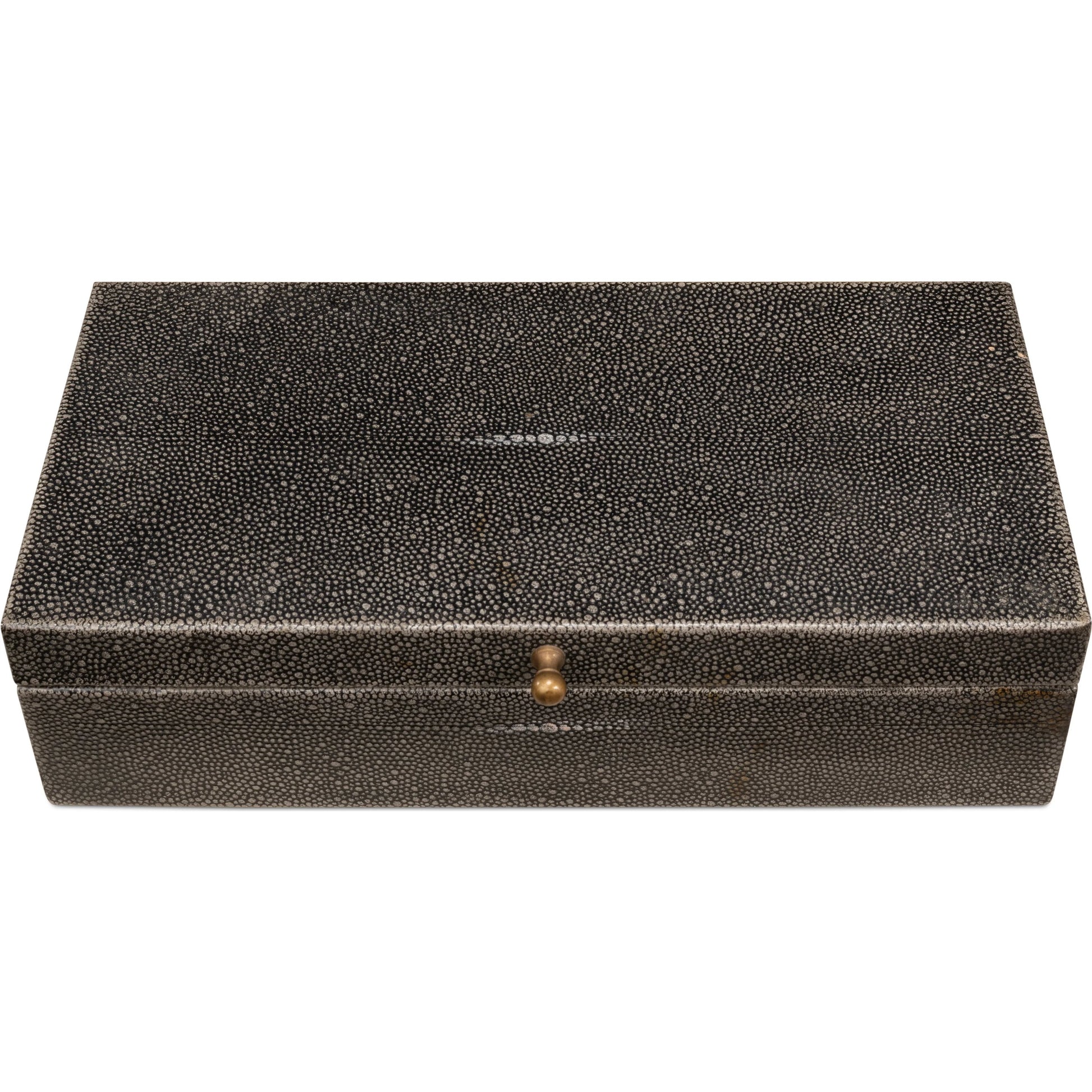 Gastsburg Shagreen Box (Set of 2) by Sarreid Ltd.. Made from leather, paper liner in a eclectic & global style.