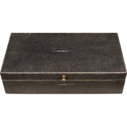 Gastsburg Shagreen Box (Set of 2) by Sarreid Ltd.. Made from leather, paper liner in a eclectic & global style.