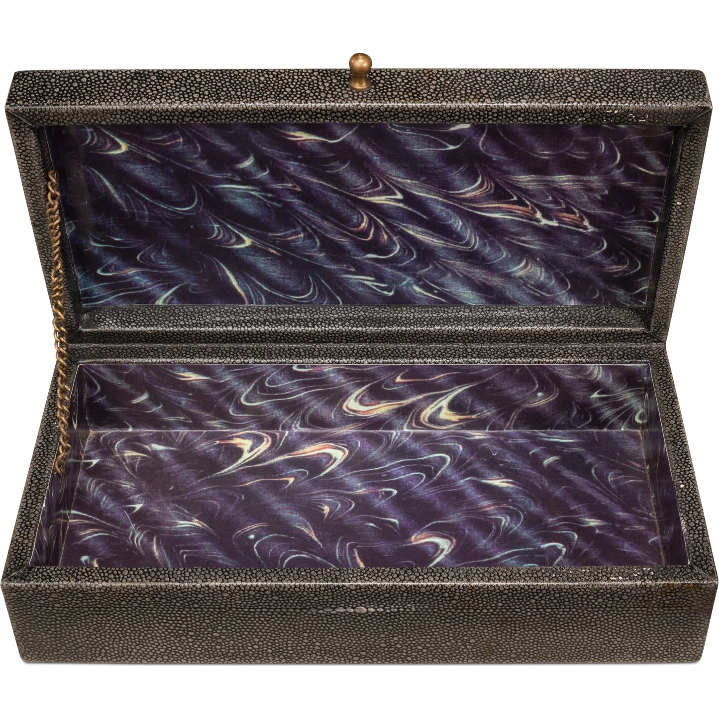 014 SI-2238638 | Additional Silo | Gastsburg Shagreen Box (Set of 2) by Sarreid Ltd.. Made from leather, paper liner in a eclectic & global style.