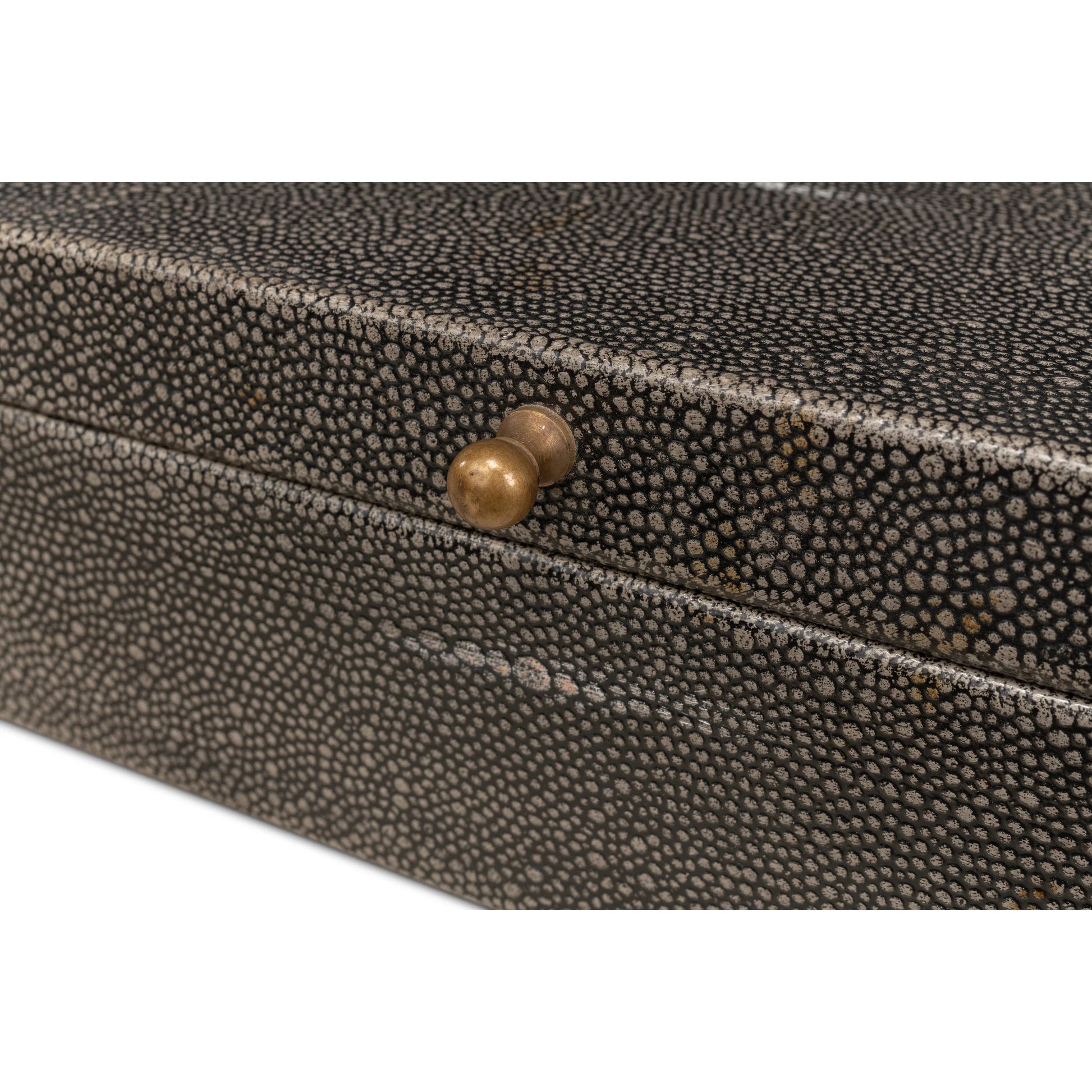 Gastsburg Shagreen Box (Set of 2) by Sarreid Ltd.. Made from leather, paper liner in a eclectic & global style.