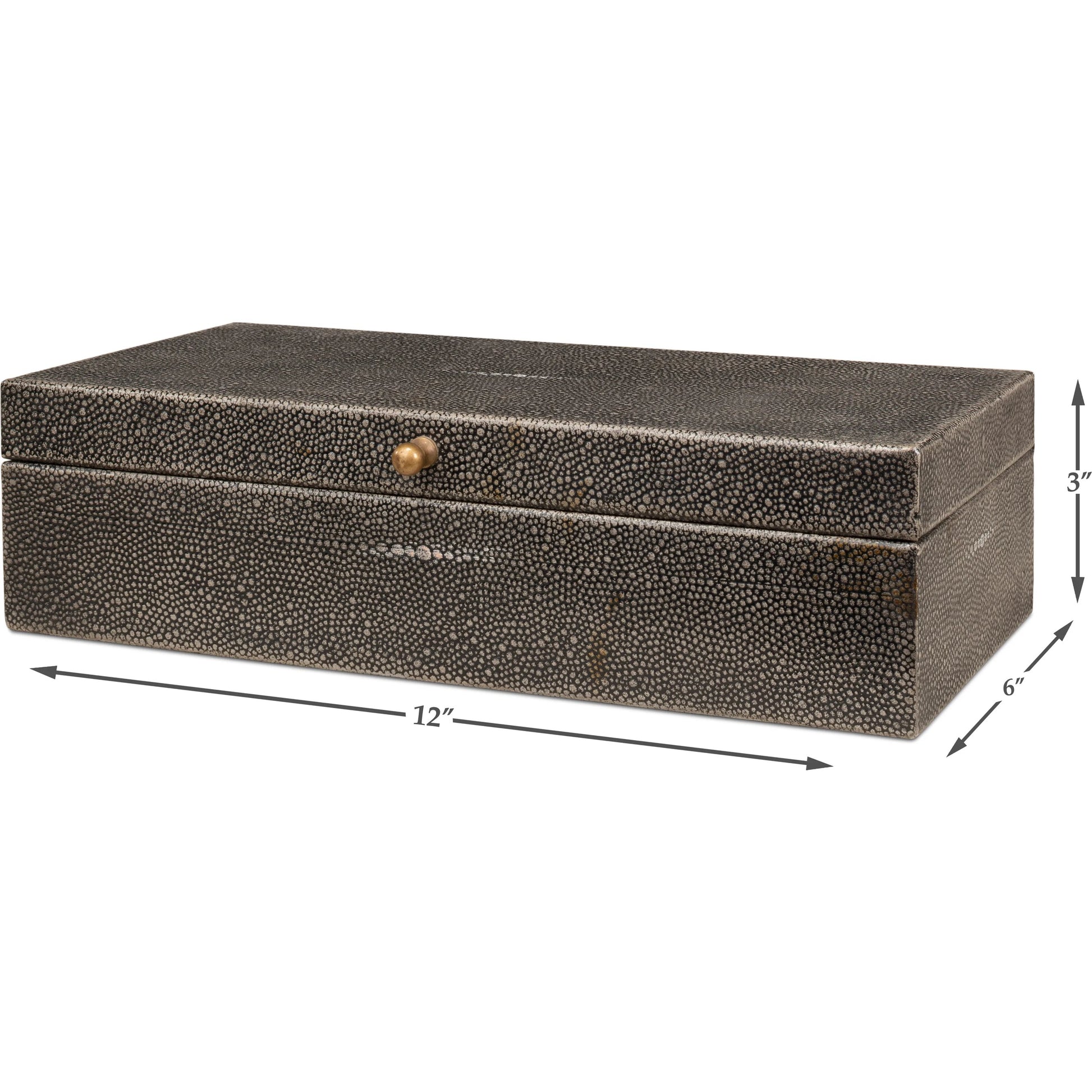 Gastsburg Shagreen Box (Set of 2) by Sarreid Ltd.. Made from leather, paper liner in a eclectic & global style.