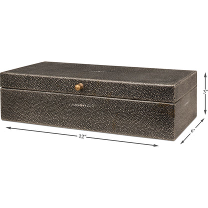 Gastsburg Shagreen Box (Set of 2) by Sarreid Ltd.. Made from leather, paper liner in a eclectic & global style.