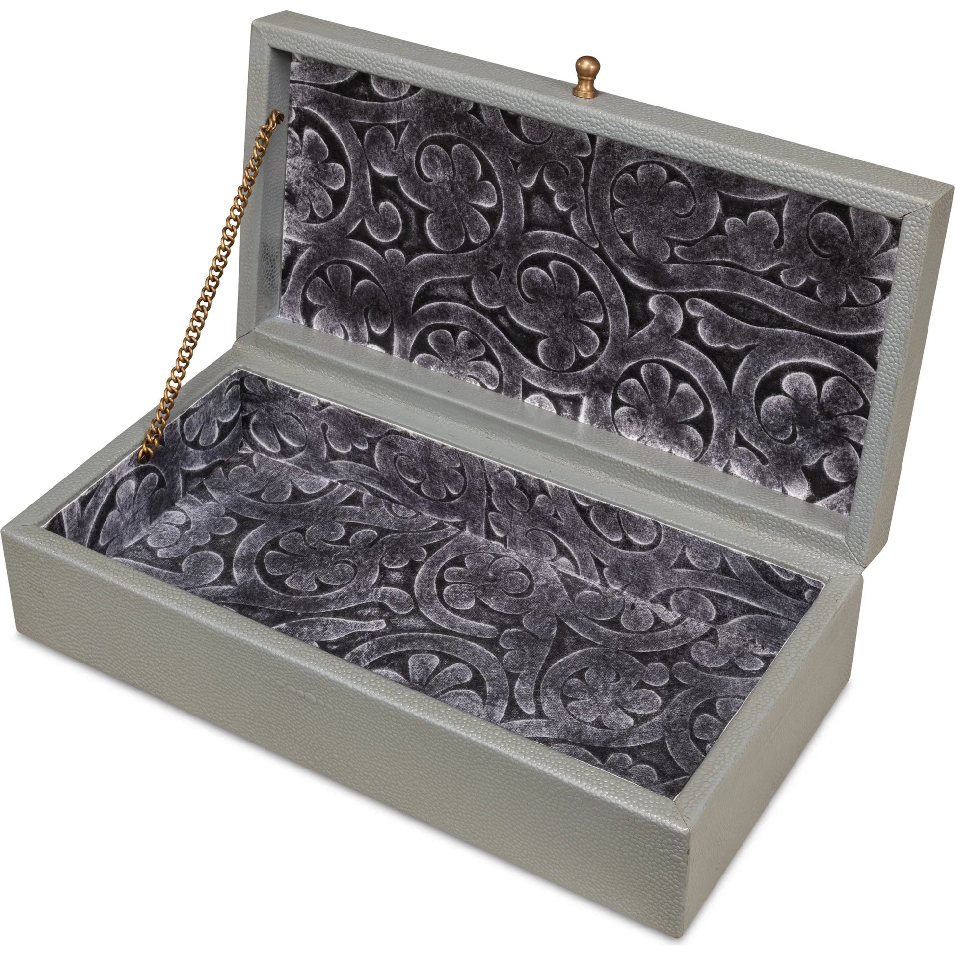 Gastsburg Shagreen Box (Set of 2) by Sarreid Ltd.. Made from leather, paper liner in a eclectic & global style.