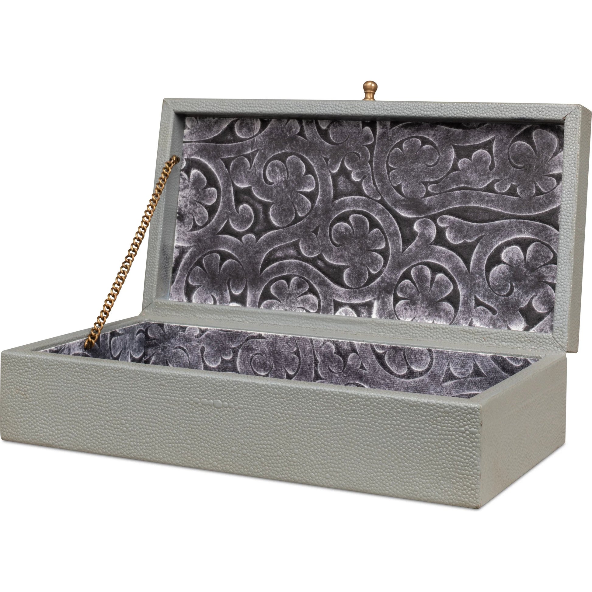 Gastsburg Shagreen Box (Set of 2) by Sarreid Ltd.. Made from leather, paper liner in a eclectic & global style.