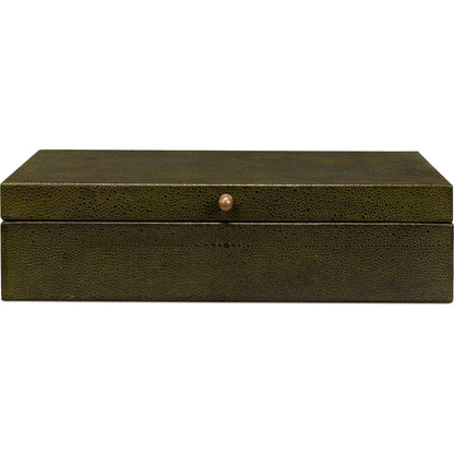 Gastsburg Shagreen Box (Set of 2) by Sarreid Ltd.. Made from leather, paper liner in a eclectic & global style.