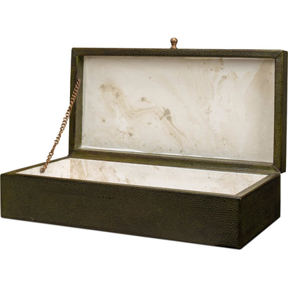 Gastsburg Shagreen Box (Set of 2) by Sarreid Ltd.. Made from leather, paper liner in a eclectic & global style.