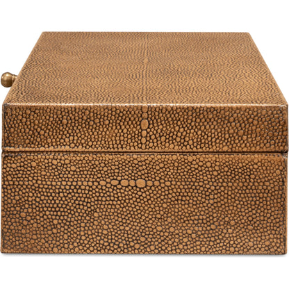 Gastsburg Shagreen Box (Set of 2) by Sarreid Ltd.. Made from leather, paper liner in a eclectic & global style.