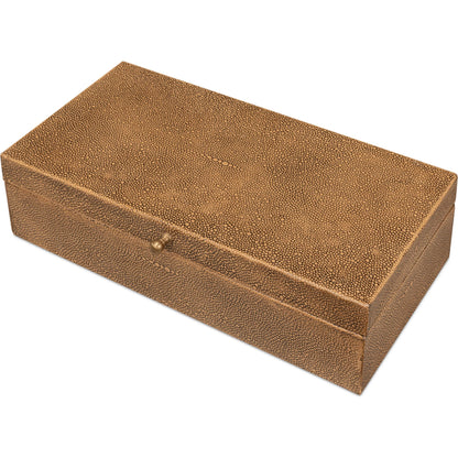 Gastsburg Shagreen Box (Set of 2) by Sarreid Ltd.. Made from leather, paper liner in a eclectic & global style.
