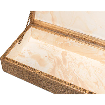 Gastsburg Shagreen Box (Set of 2) by Sarreid Ltd.. Made from leather, paper liner in a eclectic & global style.
