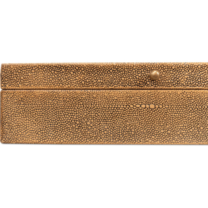 Gastsburg Shagreen Box (Set of 2) by Sarreid Ltd.. Made from leather, paper liner in a eclectic & global style.