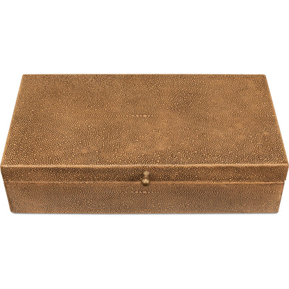Gastsburg Shagreen Box (Set of 2) by Sarreid Ltd.. Made from leather, paper liner in a eclectic & global style.