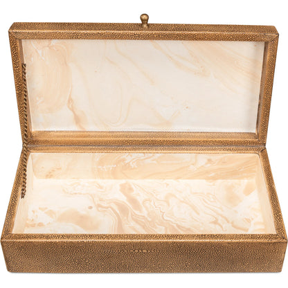 Gastsburg Shagreen Box (Set of 2) by Sarreid Ltd.. Made from leather, paper liner in a eclectic & global style.