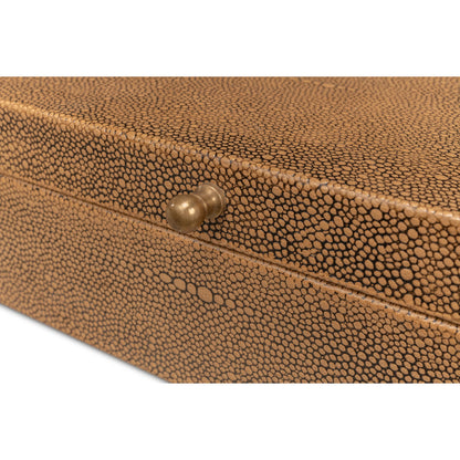 Gastsburg Shagreen Box (Set of 2) by Sarreid Ltd.. Made from leather, paper liner in a eclectic & global style.