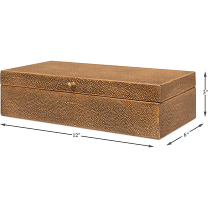 Gastsburg Shagreen Box (Set of 2) by Sarreid Ltd.. Made from leather, paper liner in a eclectic & global style.