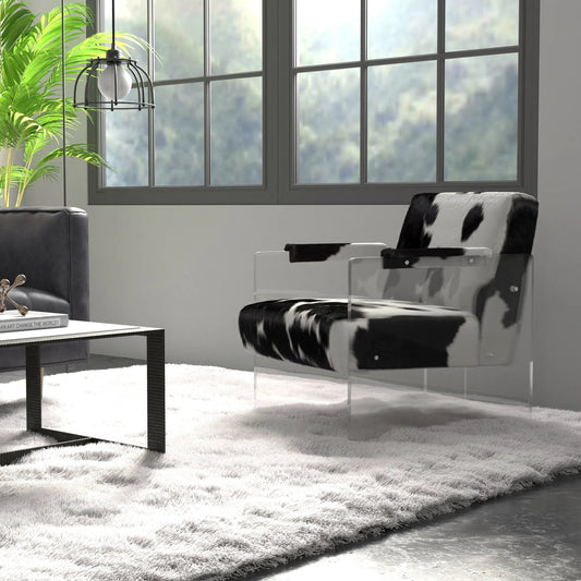 Holloway Armchair by Sarreid Ltd.. Made from leather, acrylic in a modern style.