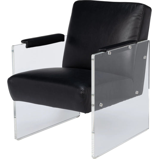 Holloway Armchair by Sarreid Ltd.. Made from leather, acrylic in a modern style.
