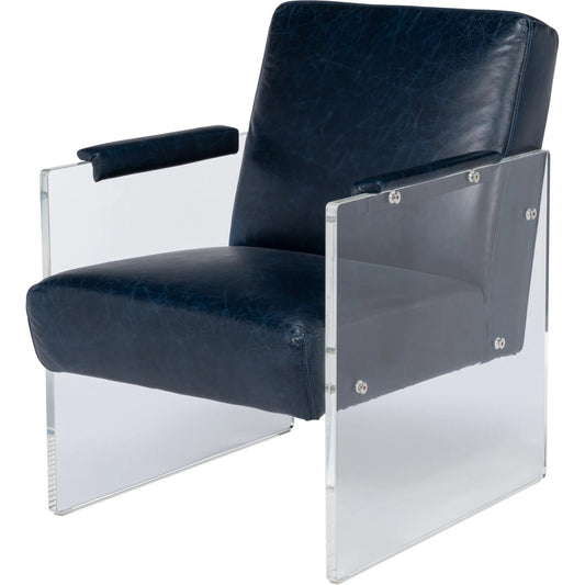 Holloway Armchair by Sarreid Ltd.. Made from leather, acrylic in a modern style.