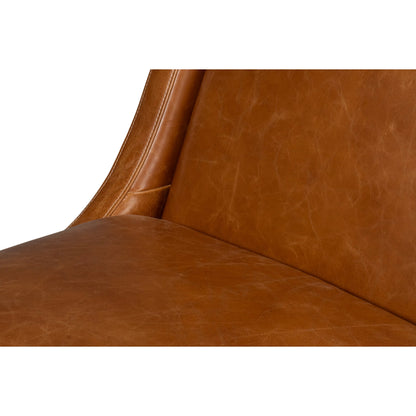 Brandy Accent Chair by Sarreid Ltd.. Made from leather, wood in a unique style.