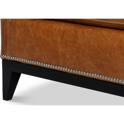 Brandy Accent Chair by Sarreid Ltd.. Made from leather, wood in a unique style.