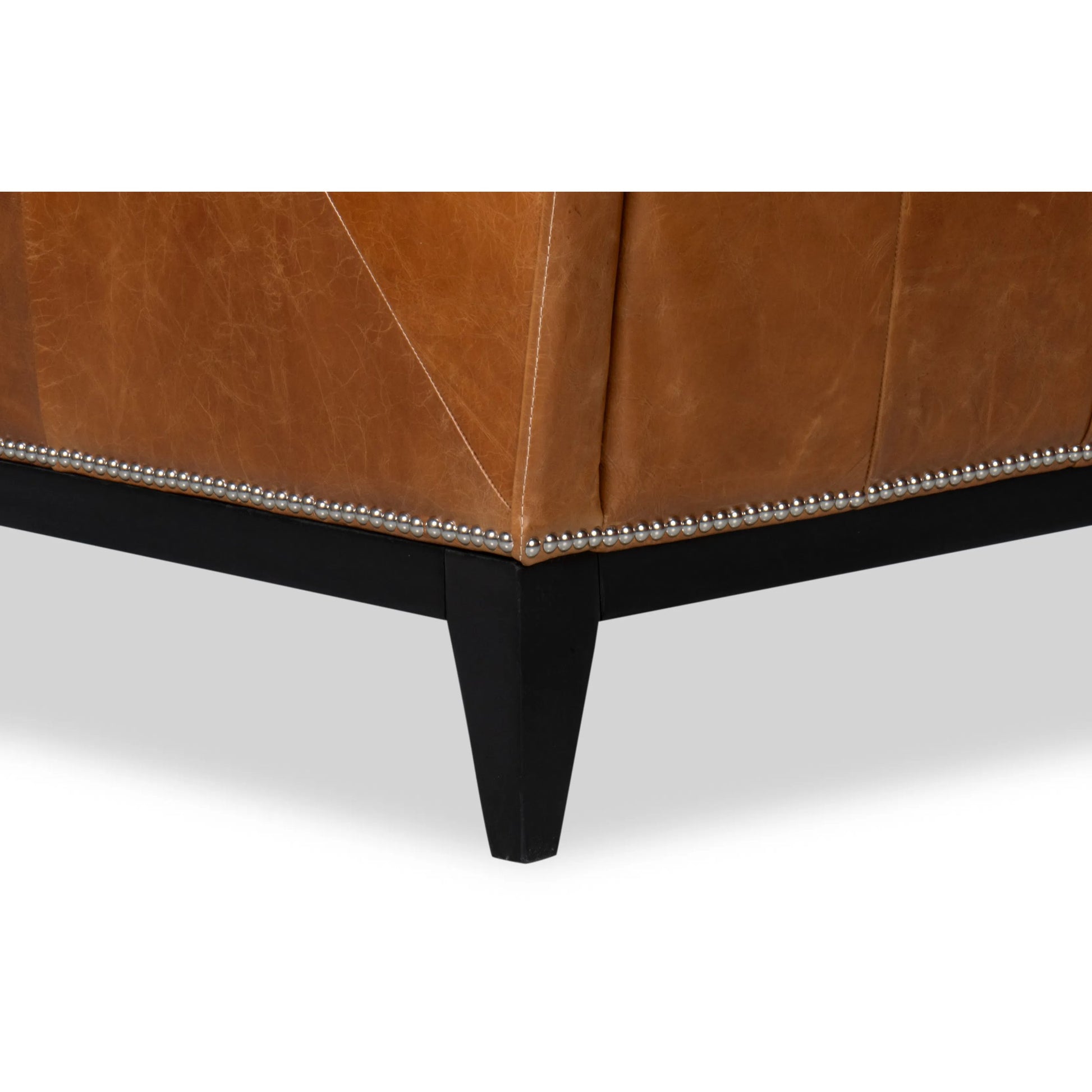 Brandy Accent Chair by Sarreid Ltd.. Made from leather, wood in a unique style.