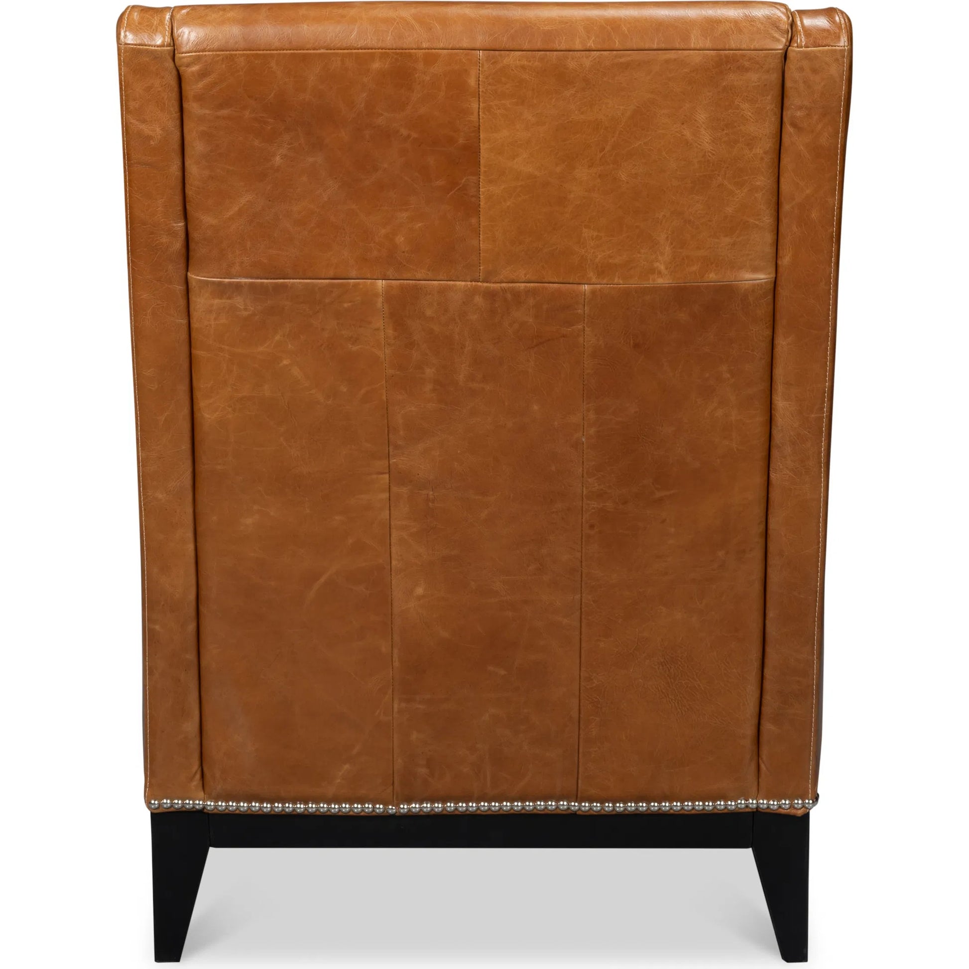 Brandy Accent Chair by Sarreid Ltd.. Made from leather, wood in a unique style.