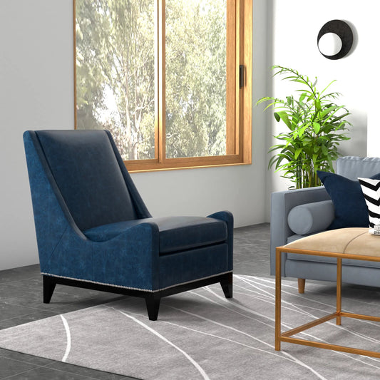 Brandy Accent Chair by Sarreid Ltd.. Made from leather, wood in a unique style.