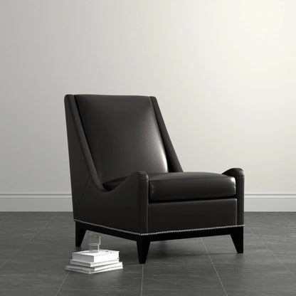 Brandy Accent Chair by Sarreid Ltd.. Made from leather, wood in a unique style.