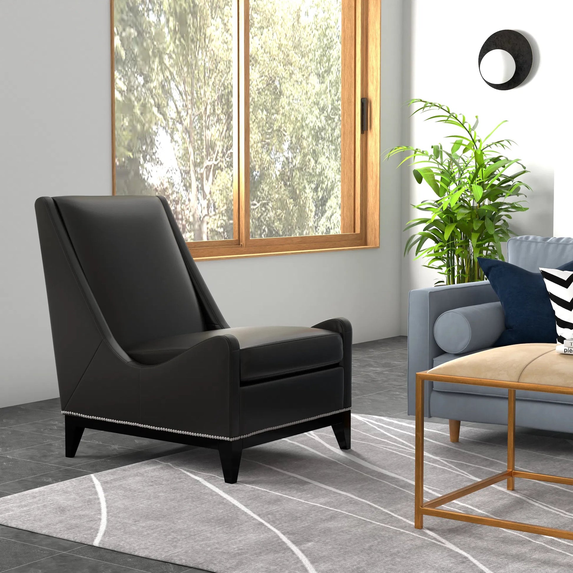 Brandy Accent Chair by Sarreid Ltd.. Made from leather, wood in a unique style.