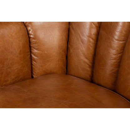 Scoth Swivel Chair by Sarreid Ltd.. Made from leather, wood in a traditional style.