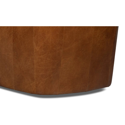 Scoth Swivel Chair by Sarreid Ltd.. Made from leather, wood in a traditional style.