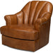 Scoth Swivel Chair by Sarreid Ltd.. Made from leather, wood in a traditional style.
